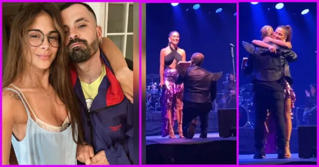 Mike Bahía le propone matrimonio a Greeicy durante un concierto con Alejandro Sanz.