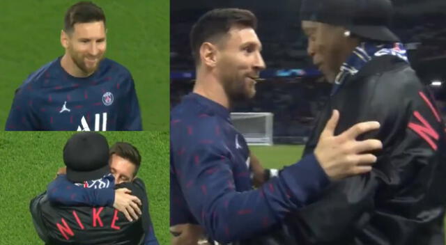 Lionel Messi y Ronaldinho protagonizaron un emotivo momento en la previa del PSG vs Leipzig por Champions League.