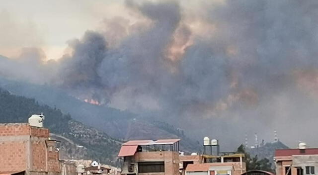 El incendio se podía divisar de cualquier parte de la ciudad del Cusco.