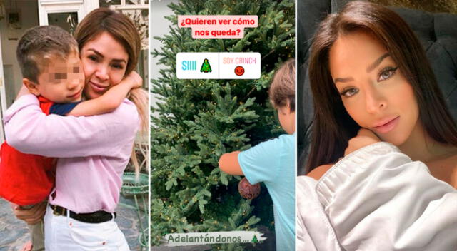 Sheyla Rojas mostró detalles de la decoración de su árbol de Navidad con su hijo.