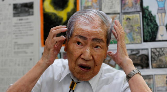 El japonés Sunao Tsuboi, superviviente a la bomba atómica de Hiroshima.