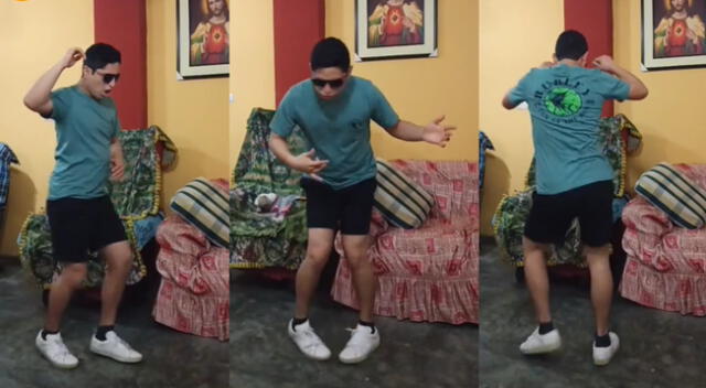 Peculiar baile del joven se hizo viral en las redes sociales.