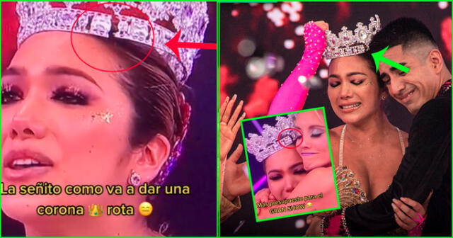 Isabel Acevedo gana Reinas del Show y le dan corona rota.