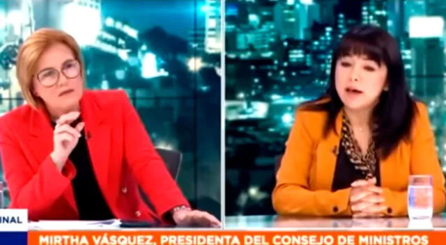 Mónica Delta tuvo un mano a mano con la premier Mirtha Vásquez.