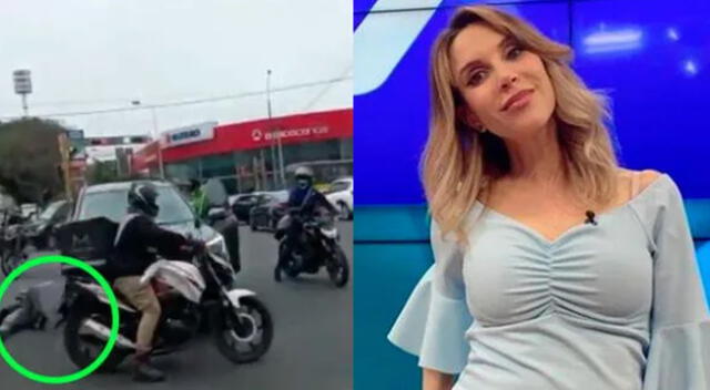 La periodista Juliana Oxenford atropelló a un joven motociclista esta tarde.