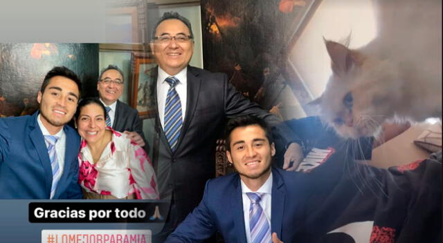 Rodrigo Cuba festejó con sus familiares, su abogada y su gato el resultado de la conciliación.