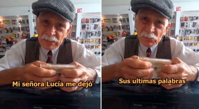 El señor no pudo contener las lágrimas al escuchar a su esposa.