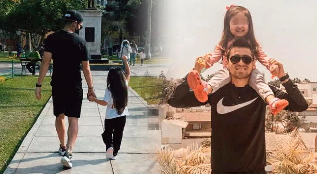 Rodrigo Cuba y su hija pasaron una linda tarde juntos, al momento que se sumó el hermano del futbolista.