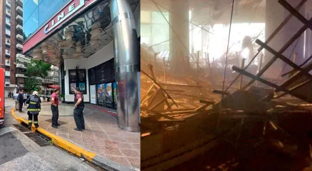 Se derrumbó una estructura en la entrada del Cinemark de Palermo.