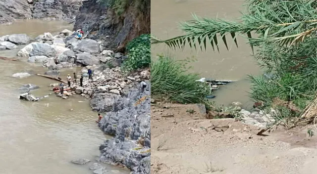El carro terminó hundido en las aguas del río Mantaro