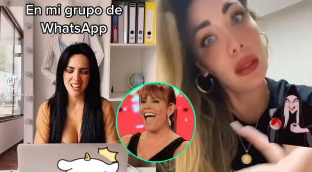 Rosángela Espinoza y Grasse Becerra recrearon icónicas frases de Magaly Medina en su programa, y ella las reposteó en sus redes sociales.