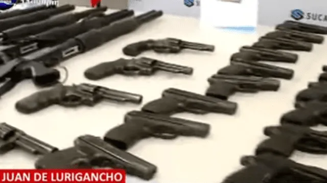 Sucamec señaló que armas fueron encontradas en situación de precariedad. Foto: captura Panamericana TV