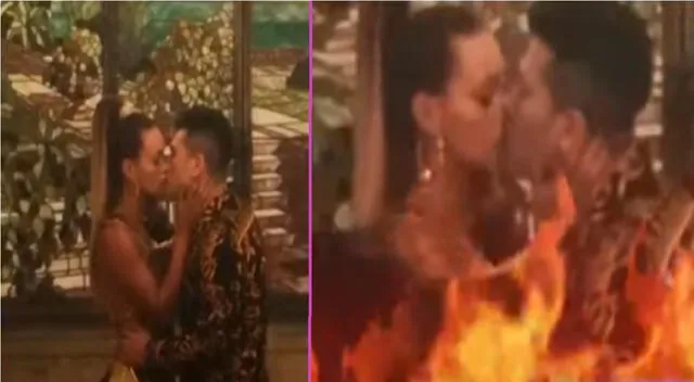 Son imágenes de abril de 2019, así lo reveló Amor y Fuego sobre apasionado beso entre Angie Arizaga y Deyvis Orosco.