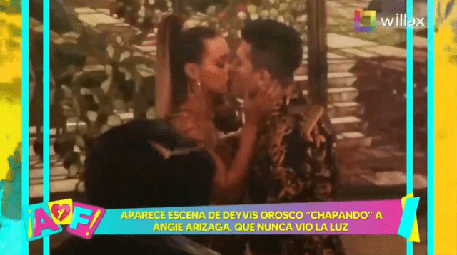 Deyvis Orosco besó a Angie Arizaga en la grabación de un videoclip que nunca se estrenó