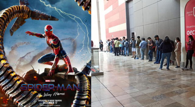 largas colas para comprar entrada para ver Spiderman: