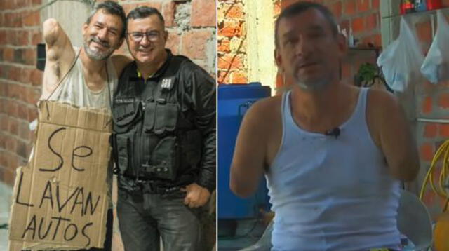 Hombre de 46 años pierde sus brazos en un accidente y emprende su negocio de lavado de carros.