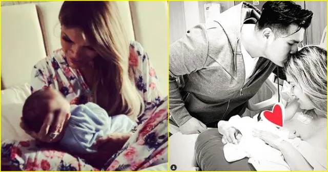 Jessica Newton se muestra cariñosa con su primer nieto.