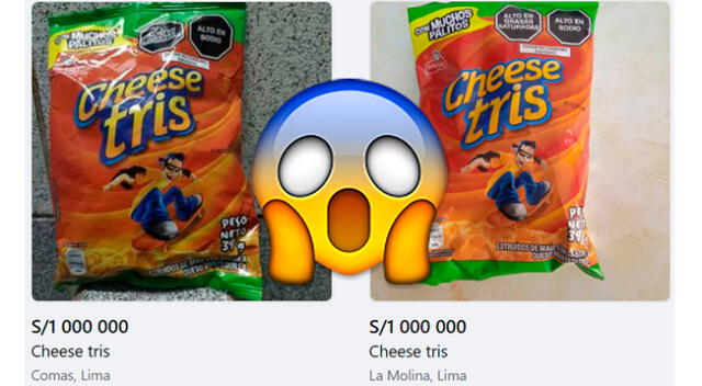 Venden Cheese Tris en Facebook a precios inimaginables.