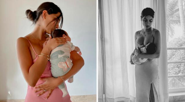 Ivana Yturbe orgullosa de poder darle de lactar a su bebé.