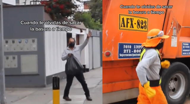 Peculiar escena del camión de basura se hizo viral en las redes sociales.
