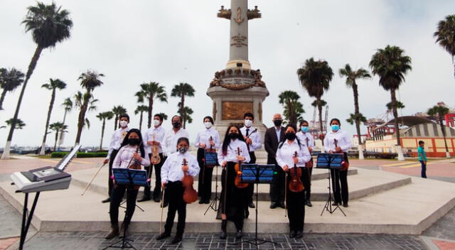 Las hermosas melodías navideñas fueron ejecutadas por los menores chalacos de la agrupación “los violines de San Juan”.