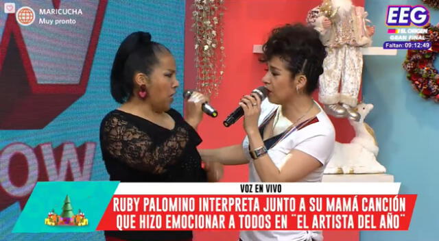 Ruby Palomino llegó al set de América Hoy con su mama Gloria y terminó interpretando el mismo tema que la hizo ganar.