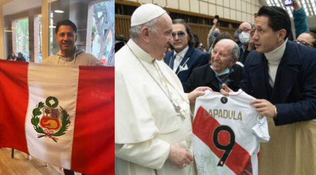 Así fue el emotivo mensaje que compartió Lapadula tras entregar camiseta al Papa.