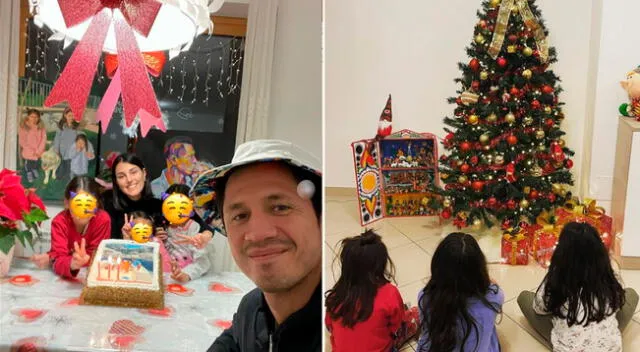 Gianluca Lapadula feliz por pasar Nochebuena con su familia.