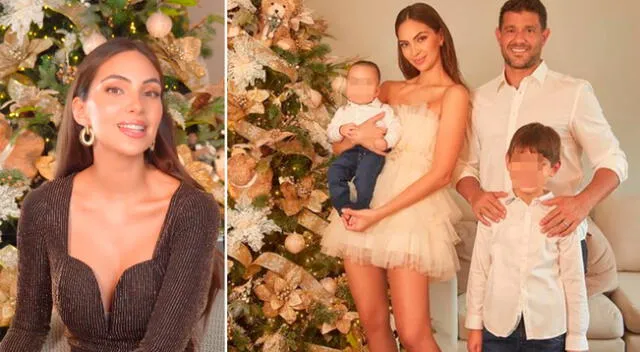 Natalie Vértiz emocionada por su primera Navidad con su segundo bebé.