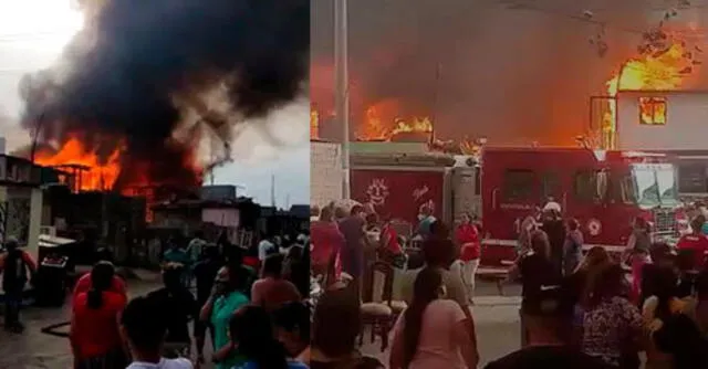 incendio de gran magnitud consume siete viviendas  en el Callao