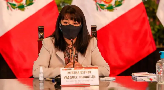 Mirtha Vásquez estará acompañada de todos sus ministros de Estado.