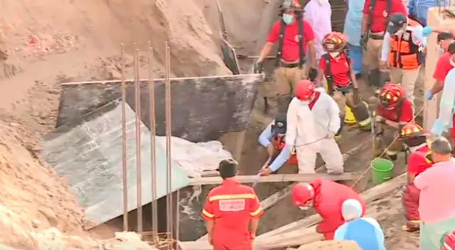 Los tres obreros fueron rescatados con vida tras el derrumbe.