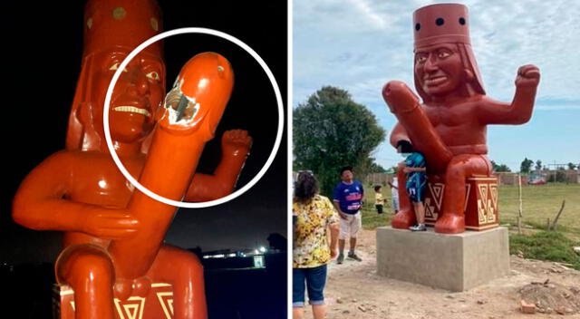 El acto vandálico habría sido provocado por tres sujetos desconocidos, quienes amenazaron al sereno que custodiaba la escultura.