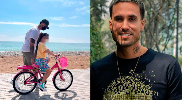 Gino Assereto aprovechó las vacaciones de su hija para enseñarle a manejar bicicleta.