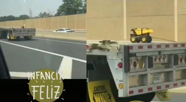Peculiar escena de un camión se hizo viral en las redes sociales.
