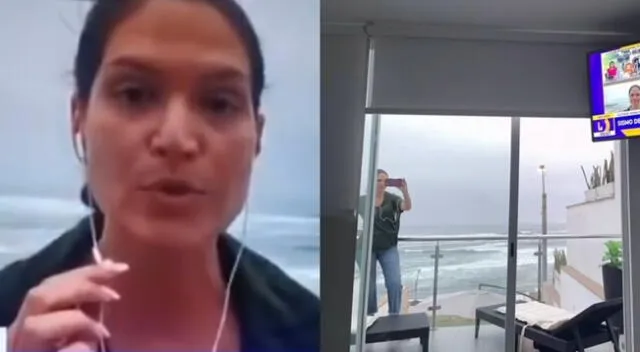 La periodista Lorena Álvarez estaba en su casa de playa tras comprometerse con Álvaro Sarria cuando debió salir al aire para hablar del temblor de 5.6 grados.