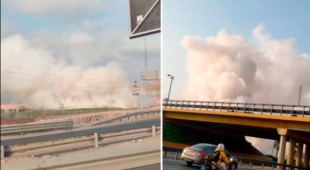 El Cuerpo General de Bomberos atienden la emergencia.