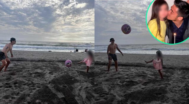Rodrigo Cuba practicó fútbol en la playa con su pequeña y le dedicó unas emotivas palabras en sus redes sociales.
