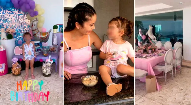 Laura Spoya realiza fiesta a su primera hija.