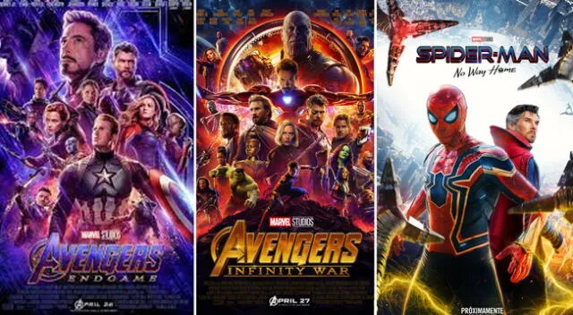 Las películas más taquilleras de Marvel.
