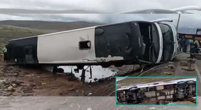 Conductor de bus interprovincial pierde el control en carretera Arequipa - Cusco.