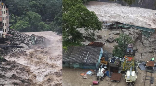 Reportan huaico en Machu Picchu pueblo tras desborde de río.