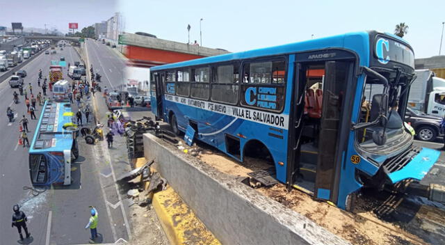 Bus de transporte público se accidente a la altura del puente Derby.