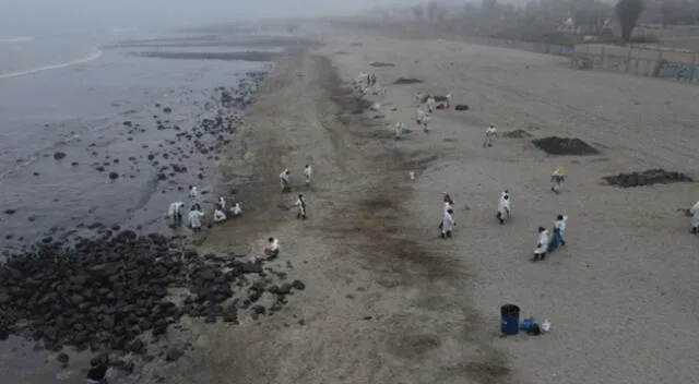 Brigadas trabajan incansablemente por limpiar la playa de Ancón.