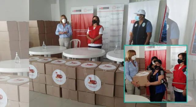 Dina Boluarte estuvo presente en entrega de cajas con alimentos a pescadores.