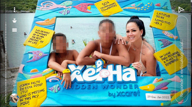 Melissa Klug disfruta de sus vacaciones en Cancún con sus hijos.