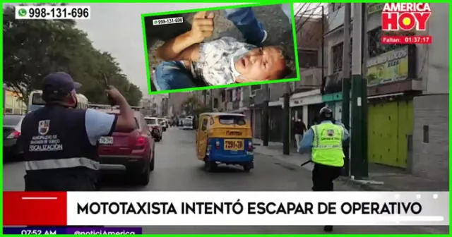 Mototaxista venezolano intentó escapar ante operativo.