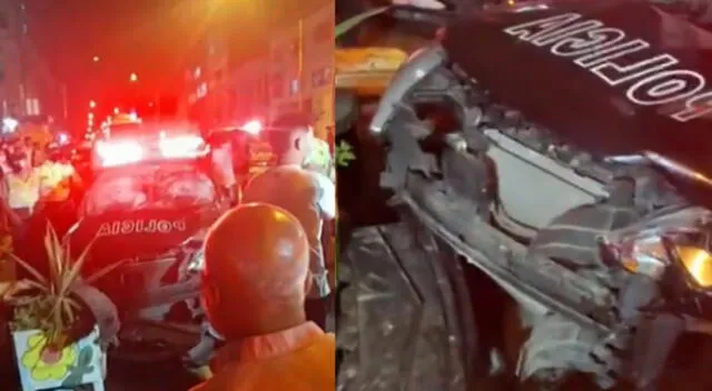 Patrullero chocó intempestivamente a motocicleta en Breña.