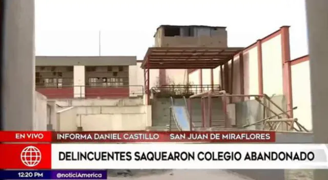 SJM: delincuentes saquearon colegio de inicial abandonado y se llevaron hasta las puertas de las aulas [VIDEO]