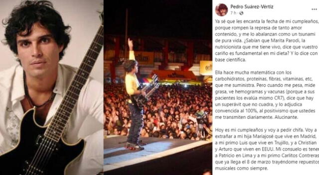 Pedro Suárez Vértiz cumple 53 años y agradece a fans por seguir escuchando su música